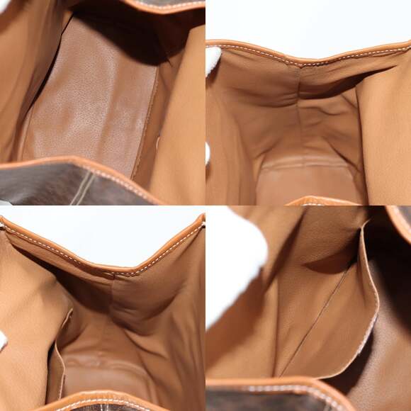 CELINE Macadam Canvas Backpack Pvc Leather Brown Gold - Picture 13 of 13